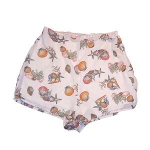 Urban Outfitters White Shell Print Shorts